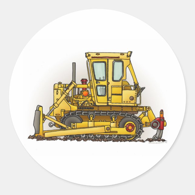 Bulldozer Dozer Sticker (Front)