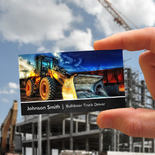 Bulldozer Excavator - Construction Truck Driver Business Card