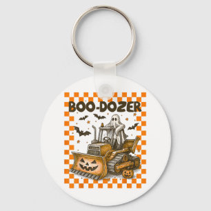 Bulldozer Halloween Boo Dozer Construction Truck B Key Ring
