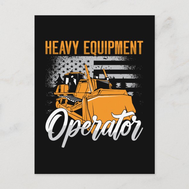 Bulldozer Heavy Equipment Operator Construction Holiday Postcard (Front)
