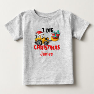Bulldozer I Dig Christmas Personalised T-Shirt