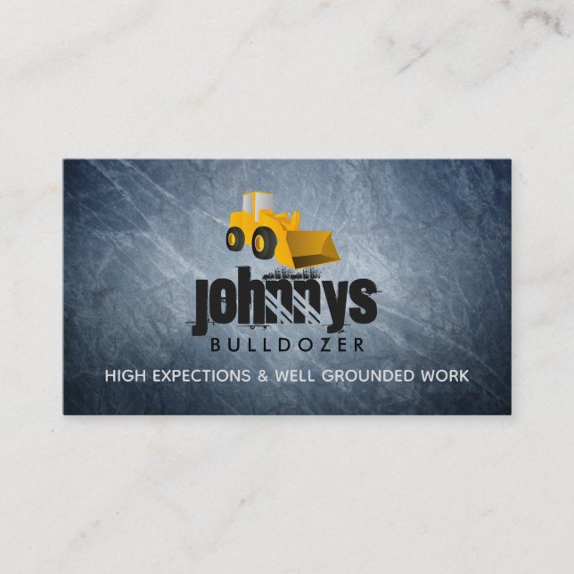 Bulldozer Logo Business Cards (Front)