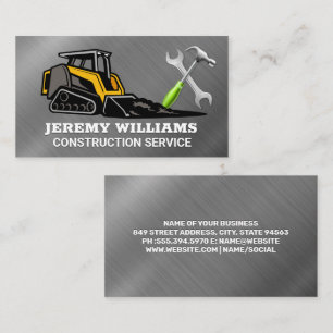 Bulldozer Metallic Hammer Wrench Business Card