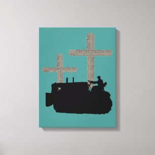 Bulldozer Operating Engineer Christian Cross Canvas Print