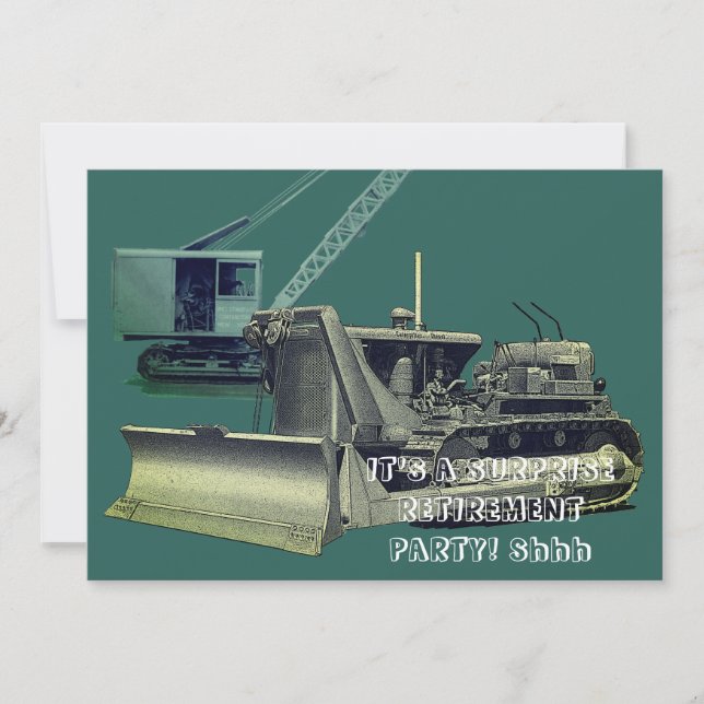 BULLDOZER OPERATING ENGINEER HEAVY EQUIPMENT INVITATION (Front)