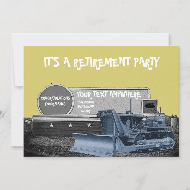 BULLDOZER OPERATING ENGINEER RETIREMENT INVITATION (Front)