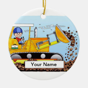 Bulldozer Operator - Male Ceramic Tree Decoration