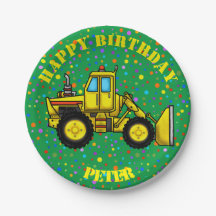 Bulldozer Paper Plates