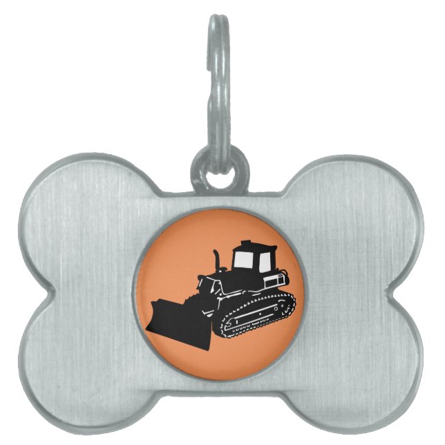 bulldozer pet name tag (Front)