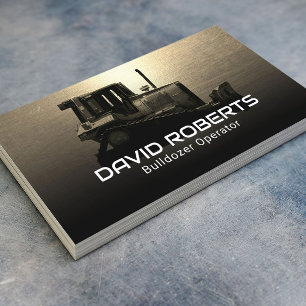 Bulldozer Plant Operator Modern Gold Construction  Business Card