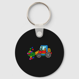 Bulldozer puzzle autism awareness month toddlers key ring