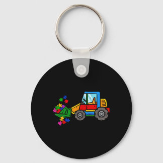 Bulldozer Puzzle Autism Awareness Month Toddlers Key Ring