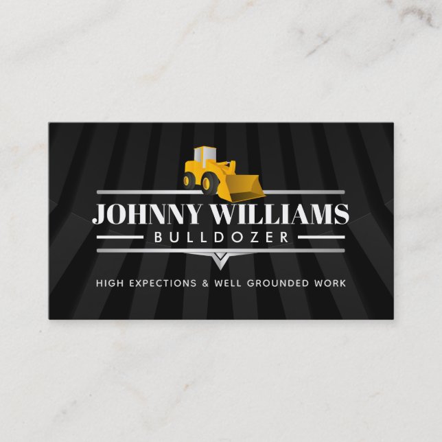Bulldozer Slogans Business Cards (Front)