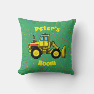 Bulldozer Square Throw Pillow