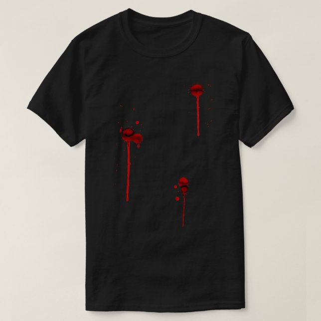 Bullet Hole Gunshot Wound Halloween Costume Blood  T-Shirt (Design Front)