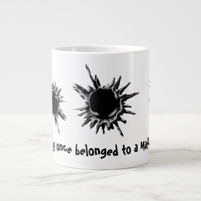 Bullet hole shot mafia boss large coffee mug (Front)