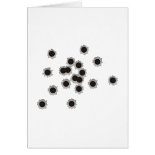 Bullet holes from a rifle or gun, possibly shotgun