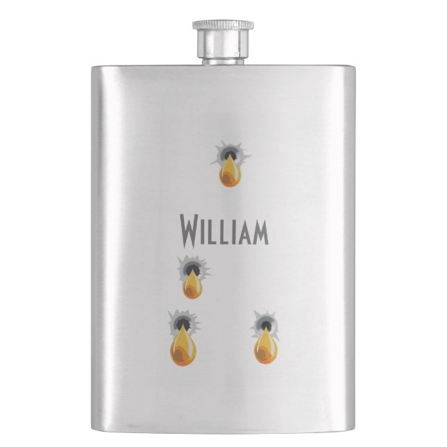 Bullet Holes Leaking Flask (Front)