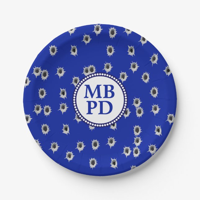 Bullet Holes Police Department Celebration Paper Plate (Front)