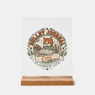 Bullet Journal Cat Bullet Journal Cat Vintage Vect Acrylic Sign