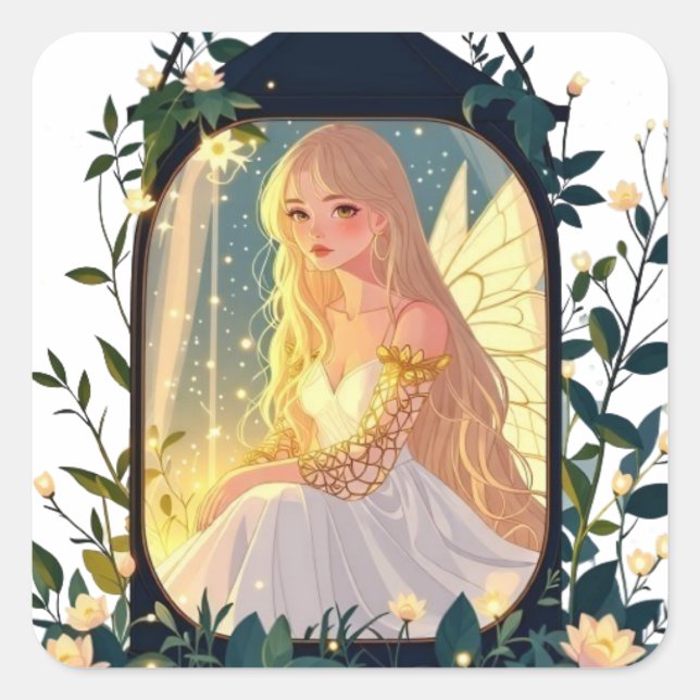 Bullet Journalling Series5 - Terrarium Girl 5 Square Sticker (Front)