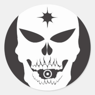 Bullet Skull Classic Round Sticker