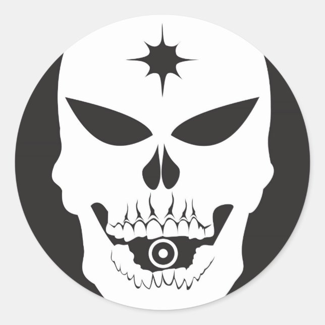 Bullet Skull Classic Round Sticker (Front)