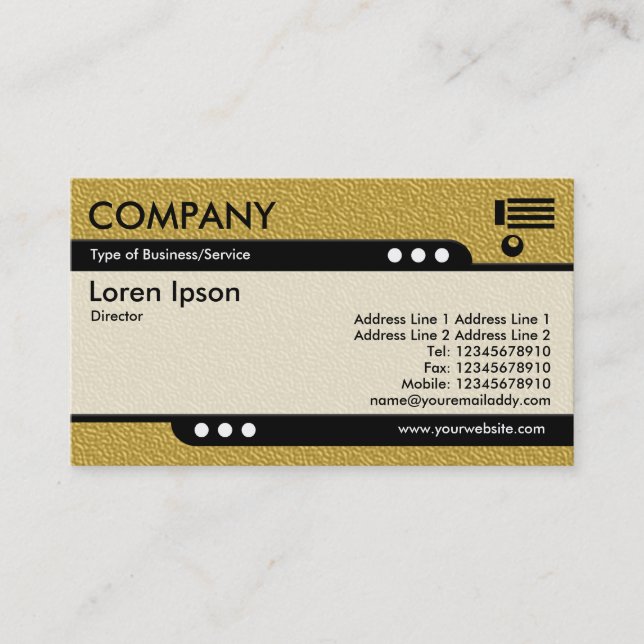 Bullet Train - Amber Embossed Texture Business Card (Front)