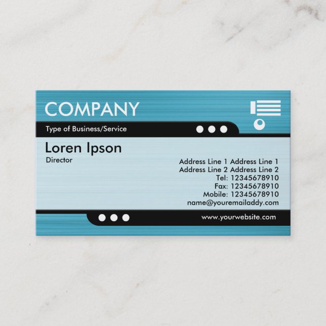 Bullet Train - Brushed Light Blue Texture Business Card (Front)