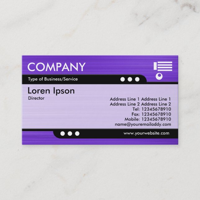 Bullet Train - Brushed Violet Texture Business Card (Front)