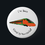 Bullet train cartoon illustration 6 cm round badge<br><div class="desc">Bullet train cartoon illustration</div>