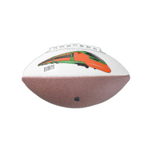 Bullet train cartoon illustration american football