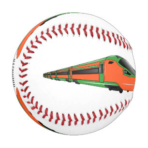 Bullet train cartoon illustration baseball