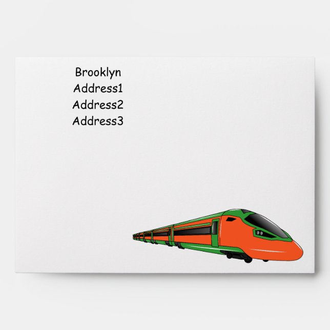 Bullet train cartoon illustration envelope (Front)