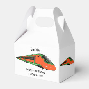 Bullet train cartoon illustration favour box