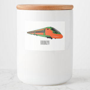 Bullet train cartoon illustration food label