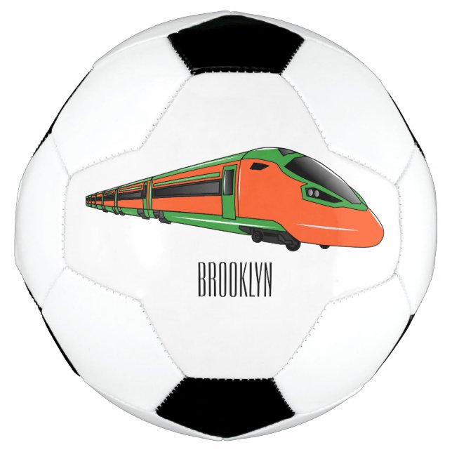 Bullet train cartoon illustration football (Front)