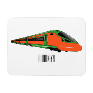 Bullet train cartoon illustration magnet