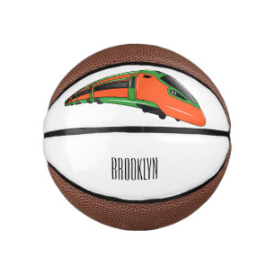 Bullet train cartoon illustration mini basketball