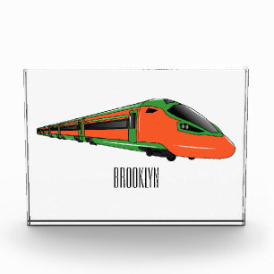 Bullet train cartoon illustration photo block