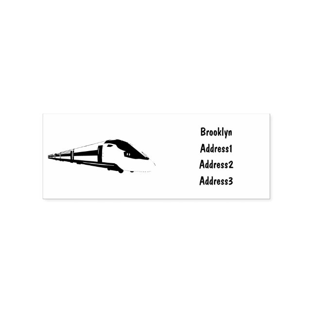 Bullet train cartoon illustration rubber stamp (Imprint)