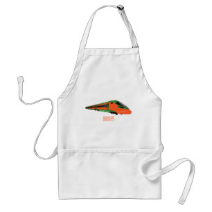 Bullet train cartoon illustration standard apron
