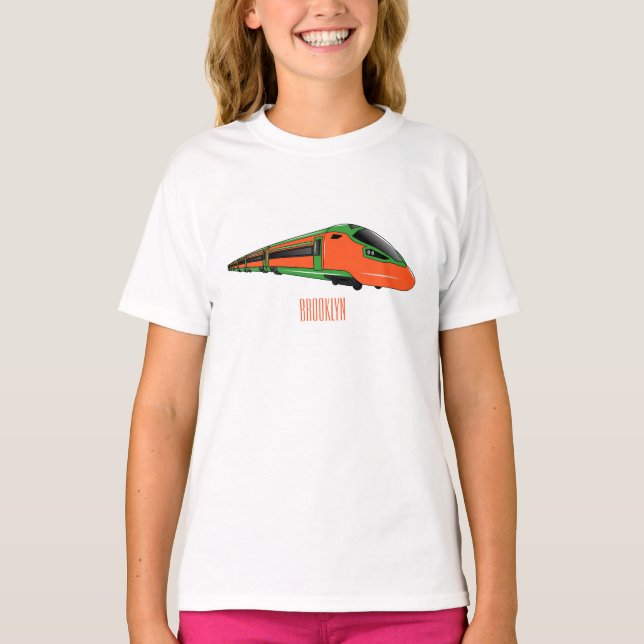 Bullet train cartoon illustration T-Shirt (Front)