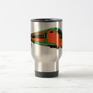 Bullet train cartoon illustration travel mug