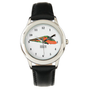 Bullet train cartoon illustration watch
