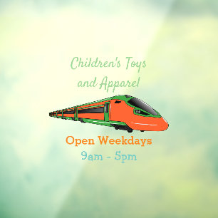 Bullet train cartoon illustration window cling