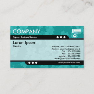 Bullet Train - Flower Texture - Aqua Blue (0ABAB5) Business Card
