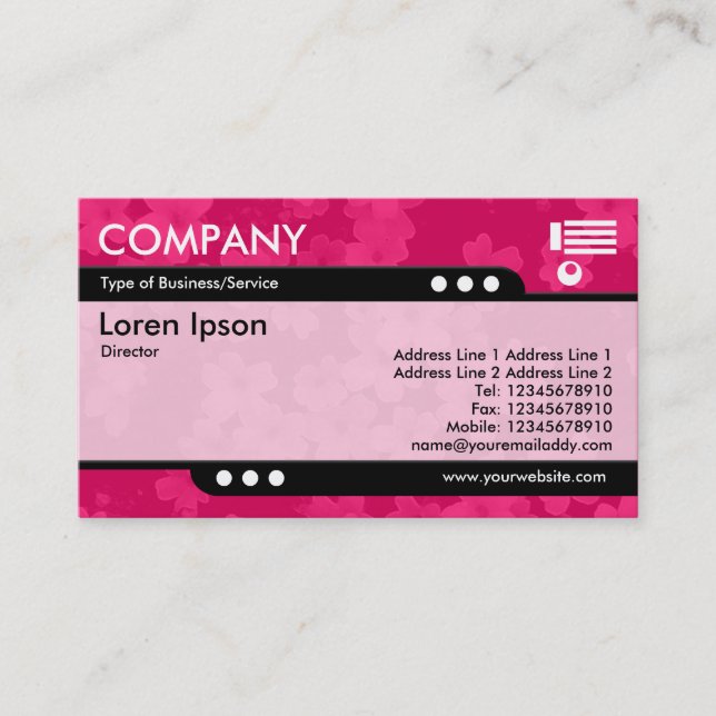 Bullet Train - Flower Texture - Crimson Business Card (Front)