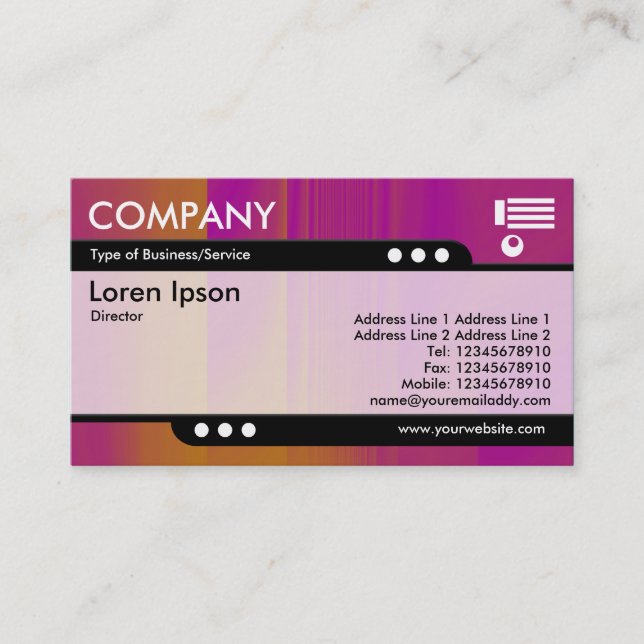 Bullet Train - Magenta and Orange Tex Business Card (Front)
