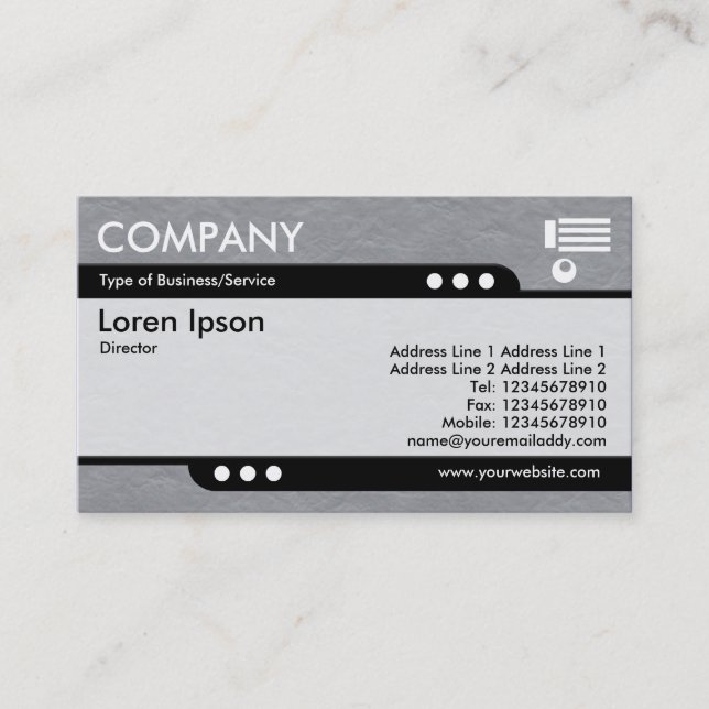 Bullet Train - Mid Grey Crinkled Paper Texture Business Card (Front)